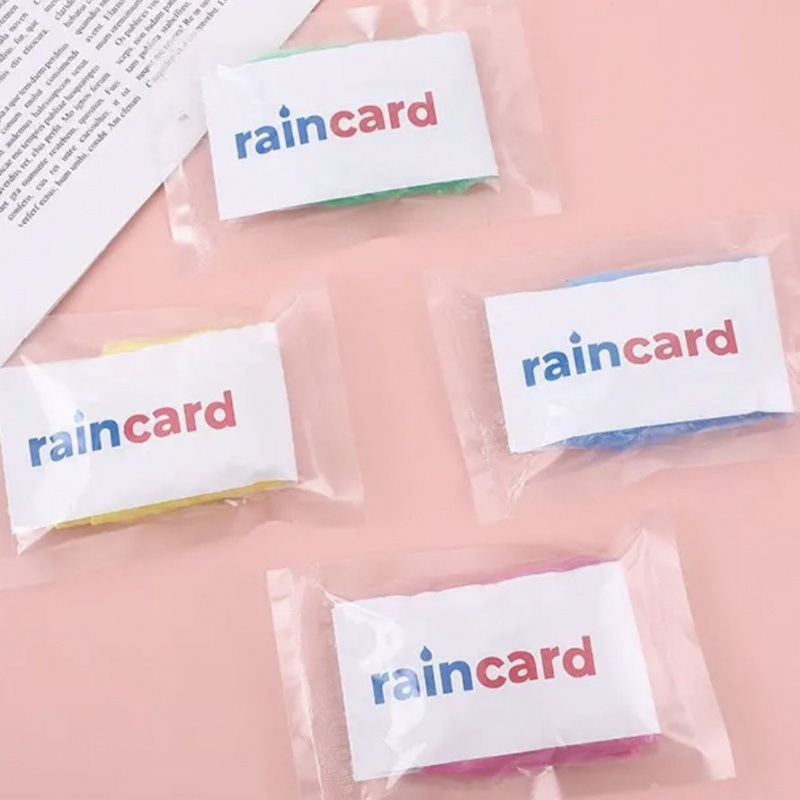 5pcs Jas Hujan Plastik Raincoat Rain Card Raincard Jas Hujan Kartu Slim Sekali Pakai Jas Hujan Portable