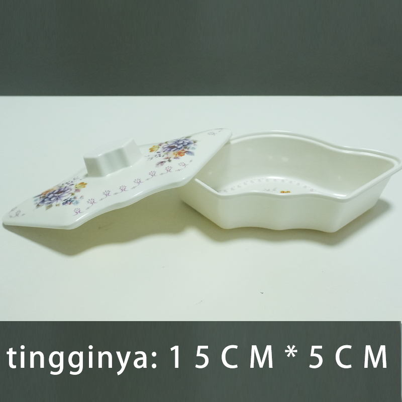 kotak penyimpanan permen /Porcelain Tiers Plate | Piring Saji Keramik | Divided Plate putih tebal