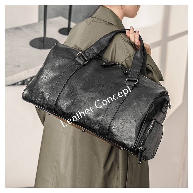 Tas Gym Kulit Tas Travel Kulit Pria Premium Quality HOUTEN