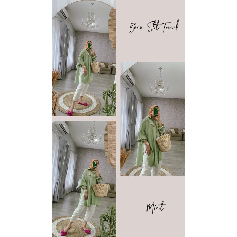 Zara Slit Tunik (Mint)