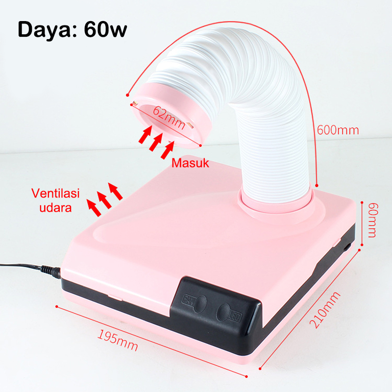 ⭐65W &amp; Tujuan Ganda &amp; Nyaman⭐ Nail Dust Collector Adjustable Speed Strong Power Electric Garansi/ Mesin Sedot Debu Kuku / Debu Kolektor Kuat Fan Vacuum Cleaner Nail Untuk Manikur
