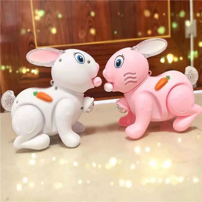 Mainan Anak ROBOT RABBIT B/O Mainan Kelinci Loncat Lampu Dan Musik