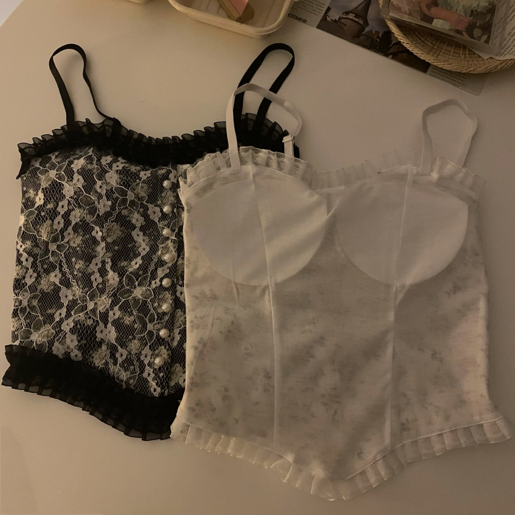 Lace Vest suspender wanita all match top/ Vest Sexy Korea Brukat Lace