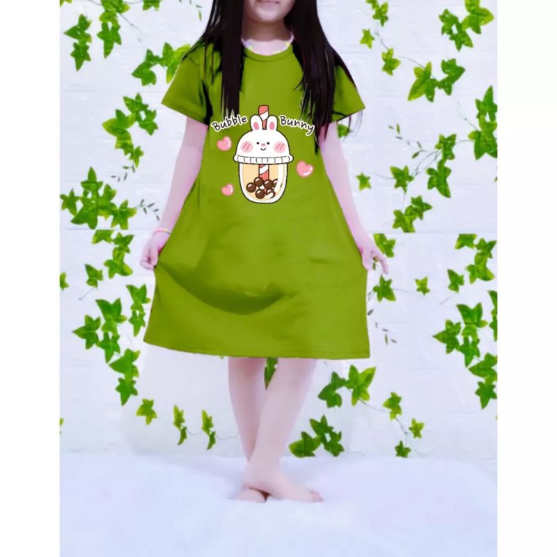 DRESS ANAK PEREMPUAN BUNNY/DASTER ANAK PEREMPUAN/BAJU ANAK PEREMPUAN