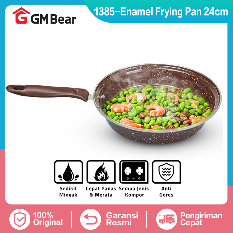 GM Bear Wajan Penggorengan Enamel 1385 - Frypan Enamel