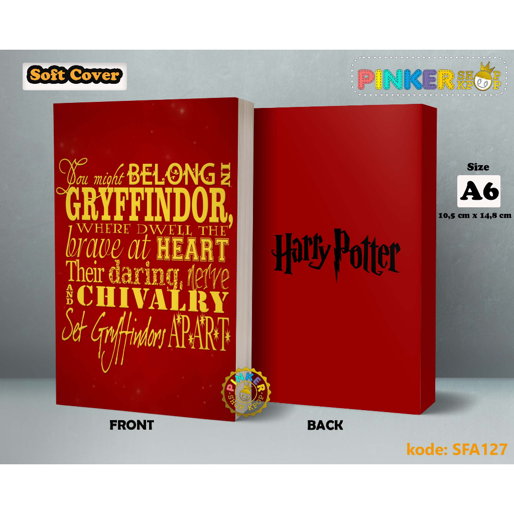 

(SFA127) Pocket Note Anime HARRY POTTER Deathly Hallows Softcover A6/A55 Buku Tulis catatan Notes Agenda Planner Jurnal