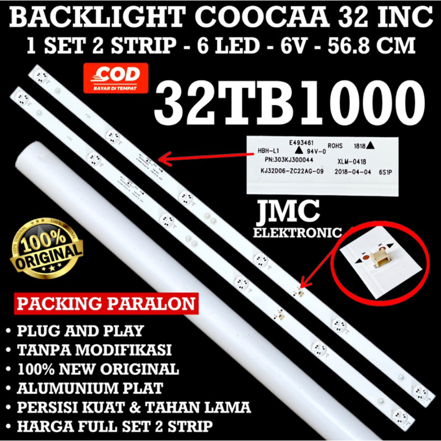 BACKLIGHT TV LED COOCAA 32 INCH 32TB1000 LAMPU LED COOCAA 32TB 1000