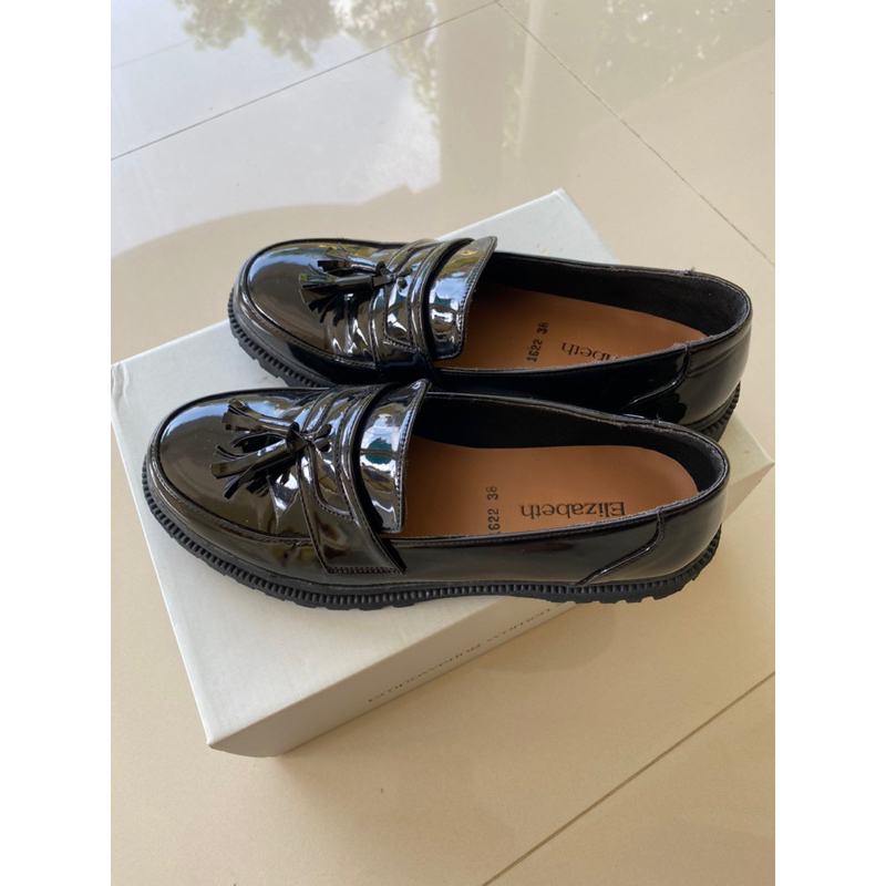 sepatu sandal loafers elizabeth size 38