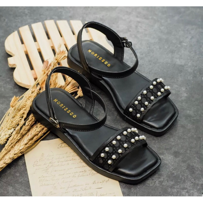 SANDAL WANITA SLOP BRUKAT MUTIARA AB23