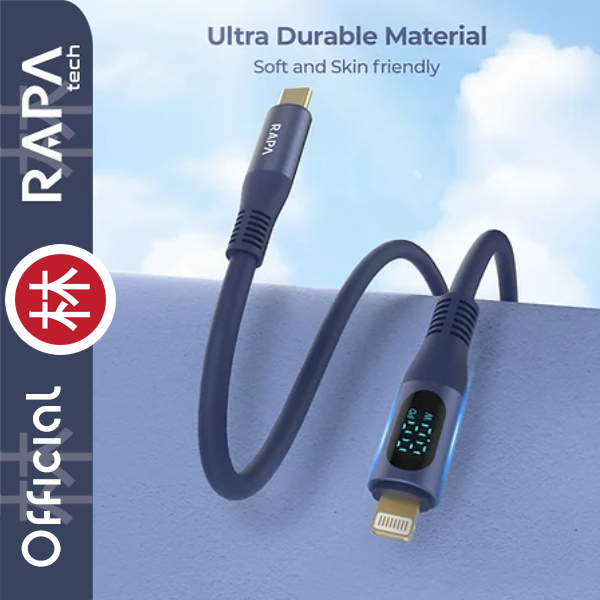 RAPAtech DC8084 - LINE PRO I - USB-C to Lightning Data Cable 27W LED