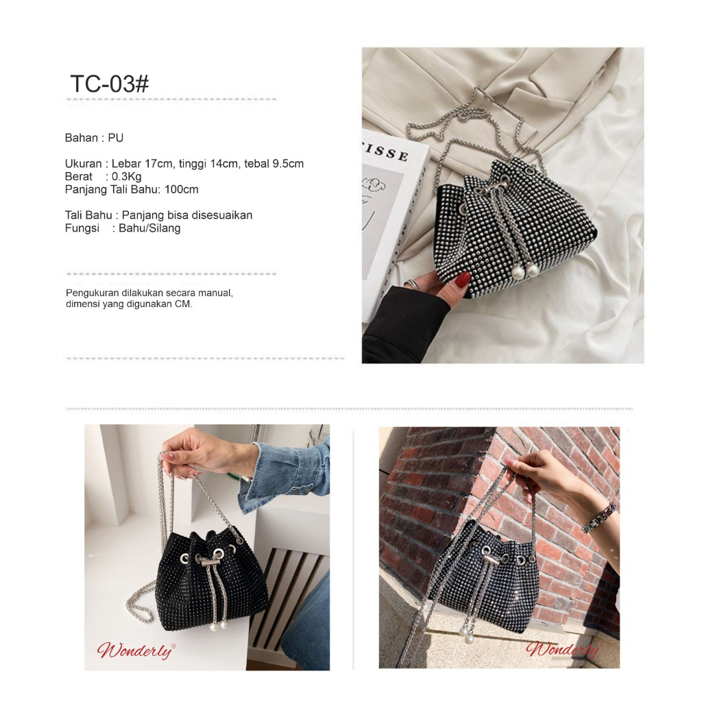 Tas Selempang Serut Wanita Tas Sling Bag Wanita Terbaru TC-03