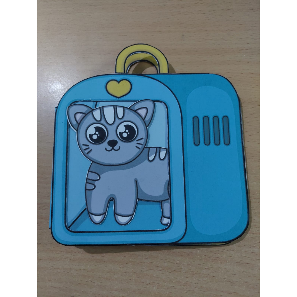 Boneka kertas paper duck/busy book - edisi kucing (cat) sudah disusun tinggal main