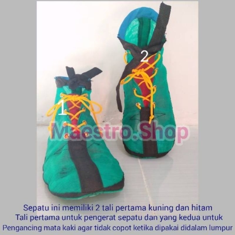 Sepatu Booth Anti Keong sepatu sawah 6 ply/6 lapis + Sol kain dalam + Bisban Hitam