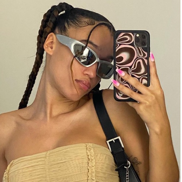 MADDY SUNGLASSES | kacamata hitam y2k glasses Cyber Y2k Aesthetic Silver Sunglasses Subversive Acubi