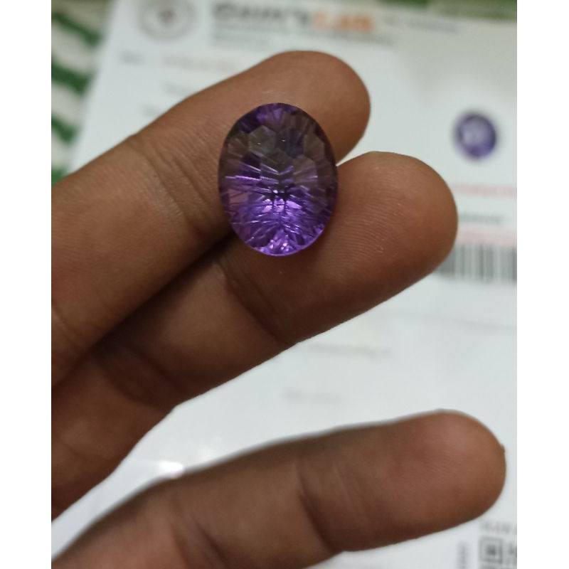 Healing Crystal. Natural Unheated Amethyst 14.10 Ct. Custom Cutting. Free Sertifikat.
