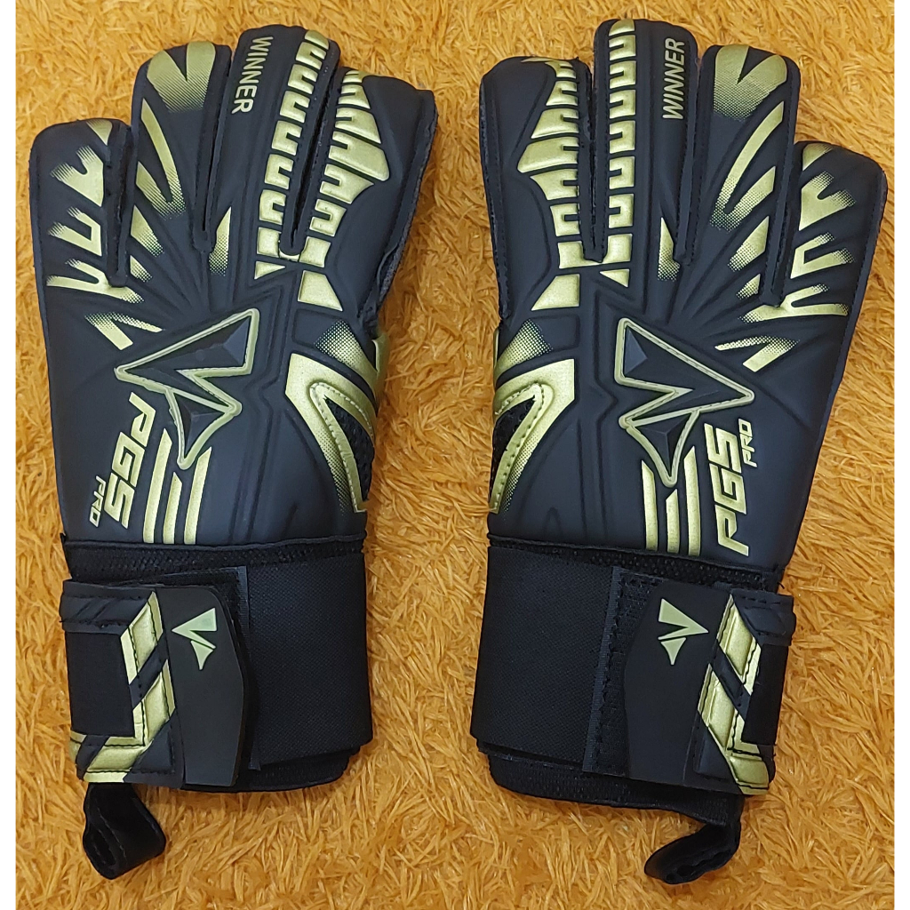 PROMO SARUNG TANGAN KIPER / GLOVE PGS PRO WINNER SERIES 100% ORIGINAL SIZE UKURAN 8 BLACK GOLD SEPAK
