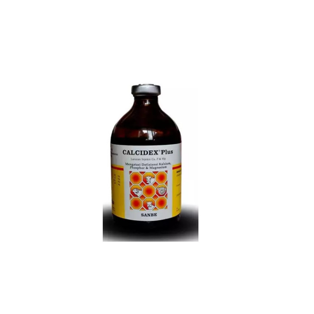 (SANBE) CALCIDEX PLUS Inj 100 ml Sanbe Obat Sapi kuda Kambing Lumpuh Injeksi Ampuh 100 ml