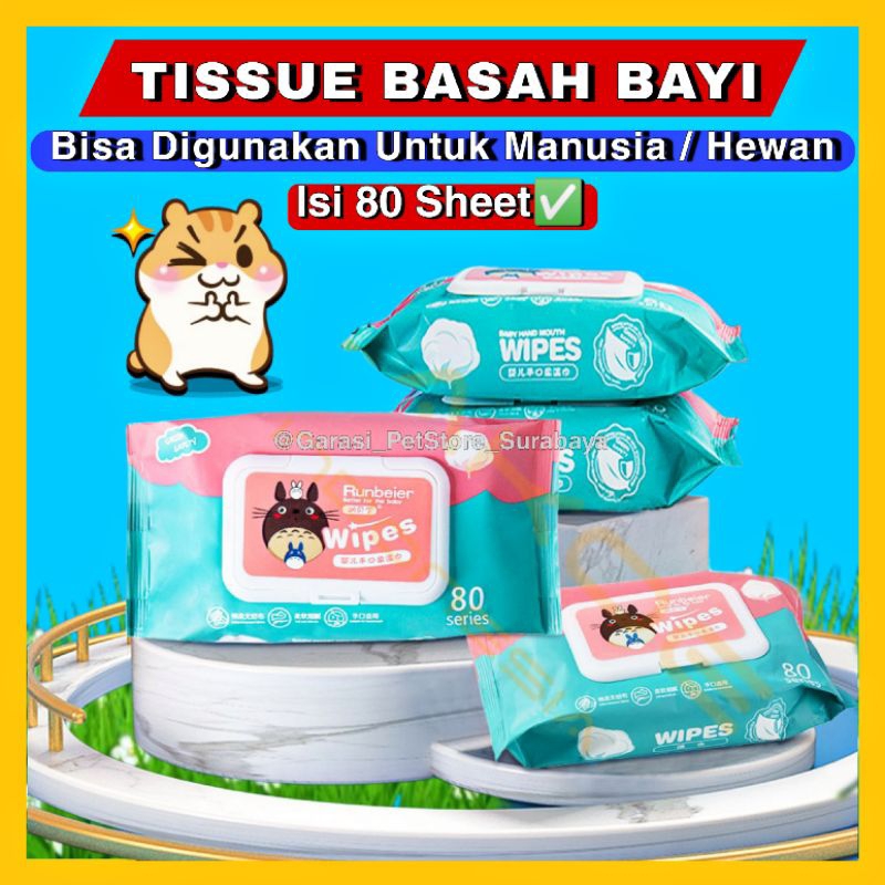 GPSS- Tissue Basah Bayi Tisu Basah Bayi Tissue Basah Kucing Anjing Pet Tisu Basah Kucing Anjing Tissue Basah Hewan Pembersih Mata Kucing Hewan Anjing