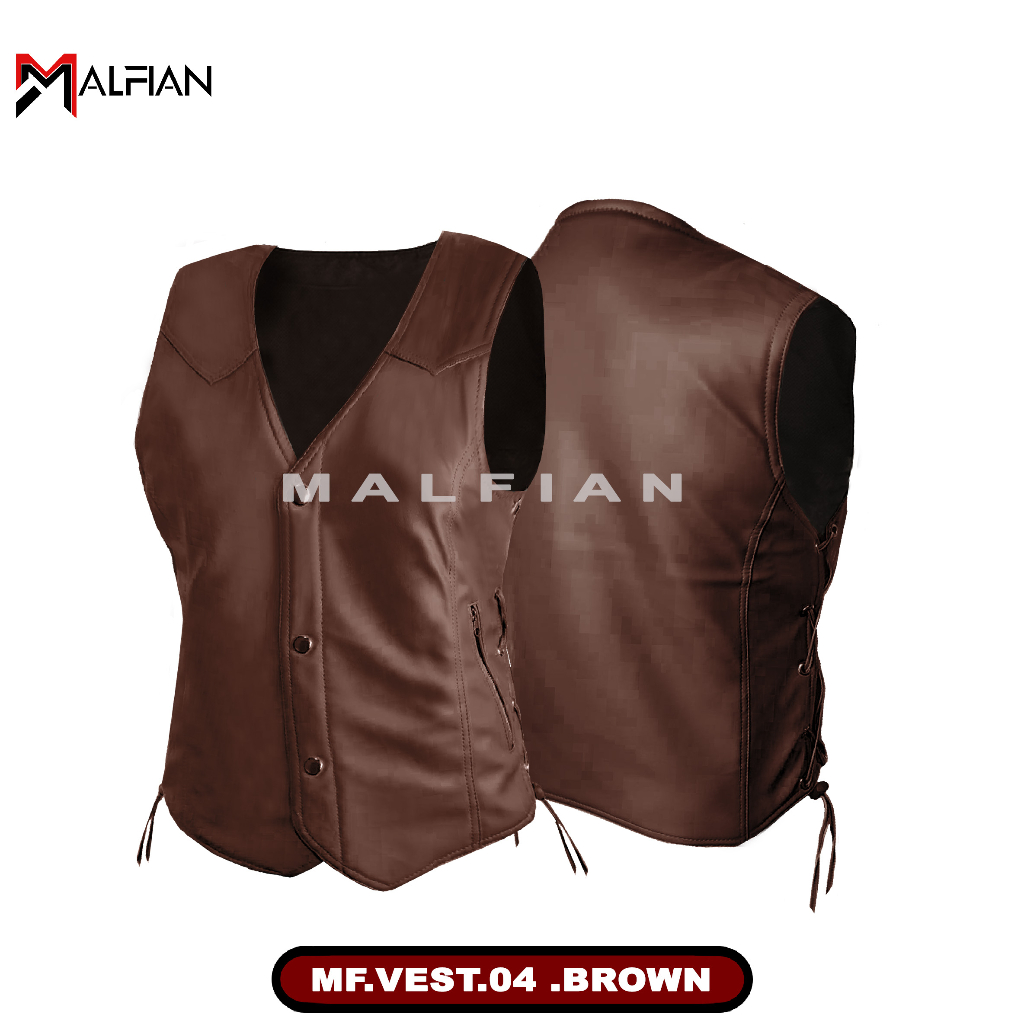 Vest Kulit Wanita Atasan Rompi Wanita Rompi Kulit Sintetis Wanita MF.VEST.04