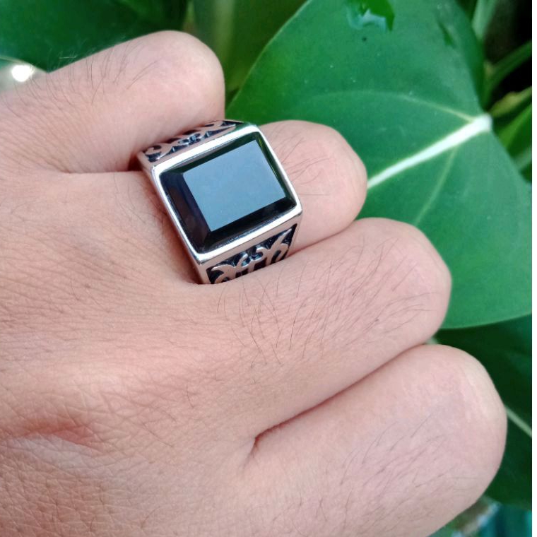 cincin batu akik yaman wulung kotak cutting