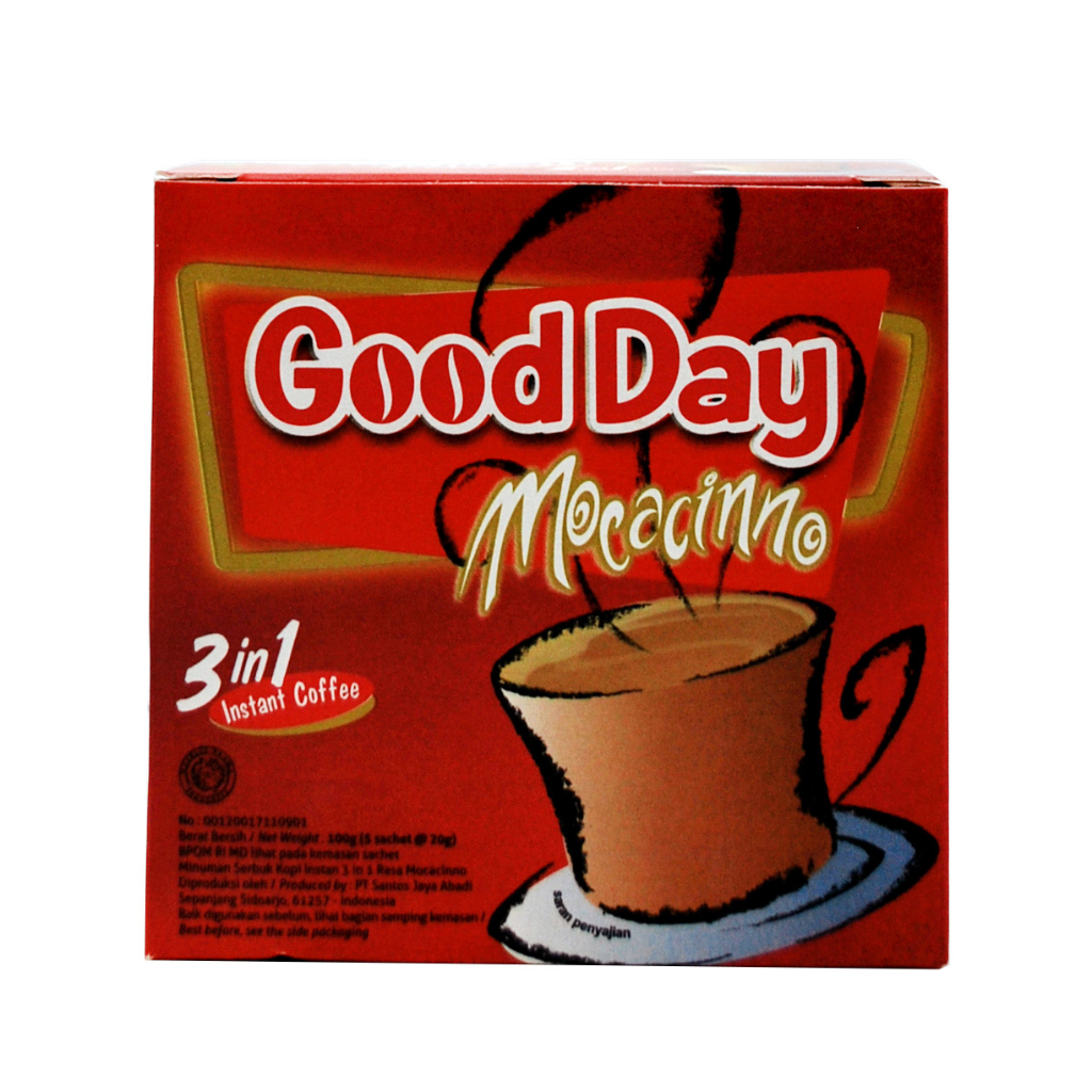 

KOPI INSTAN GOOD DAY MOCCACINO ISI 5 SACHET 3 IN 1 INSTANT COFFEE