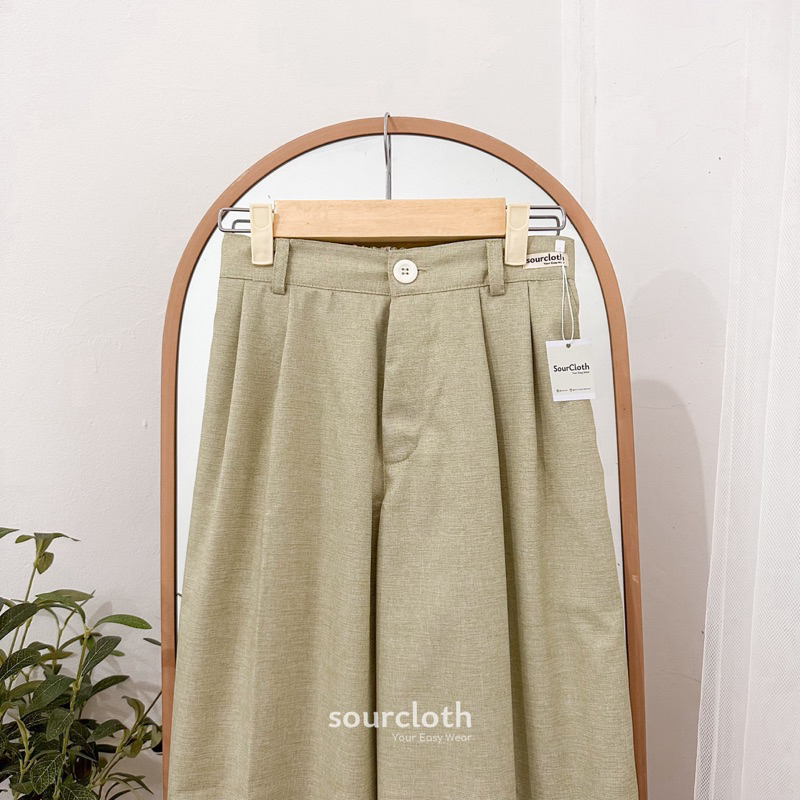 Basic Highwaist Pants - Celana Kulot Panjang Lebar Bahan Katun Adem