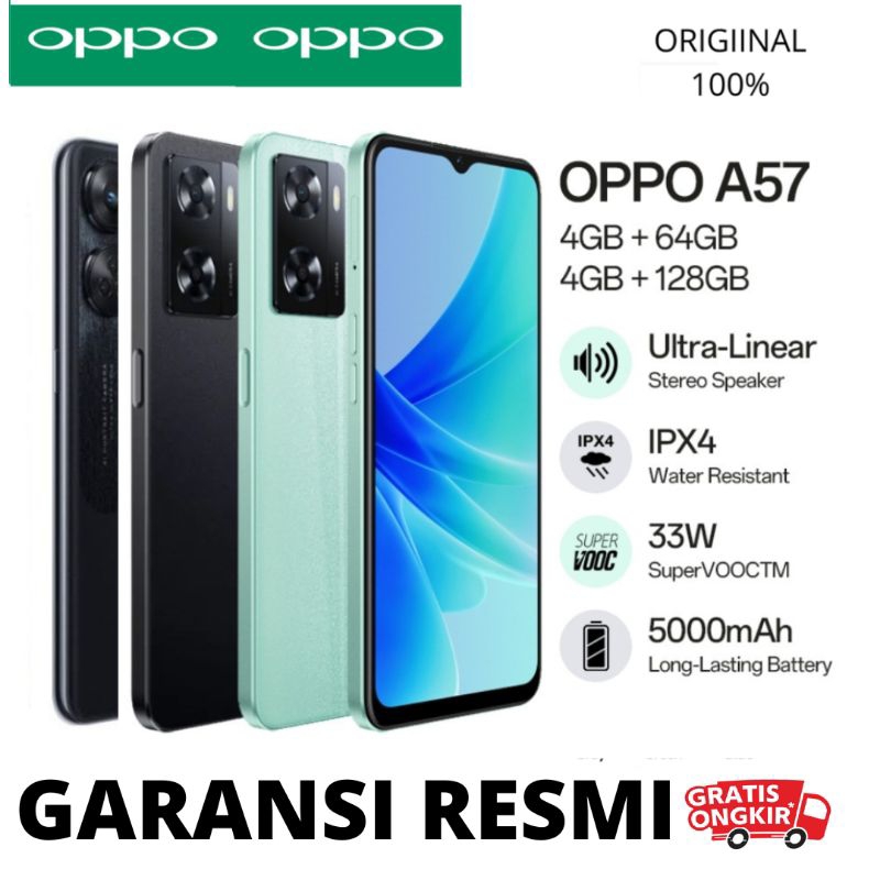 OPPO A57 RAM 4/64GB & 4/128GB GARANSI RESMI