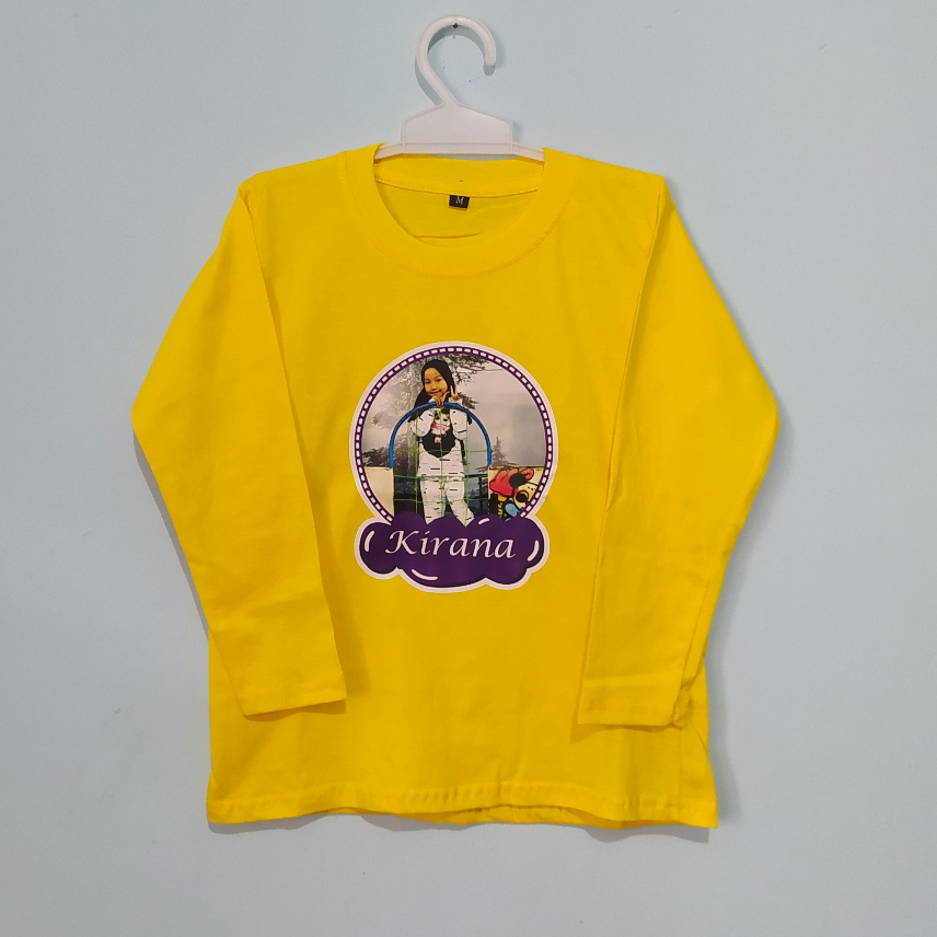 Baju Anak Perempuan FREE Sablon Foto/Kaos Anak Lengan Panjang