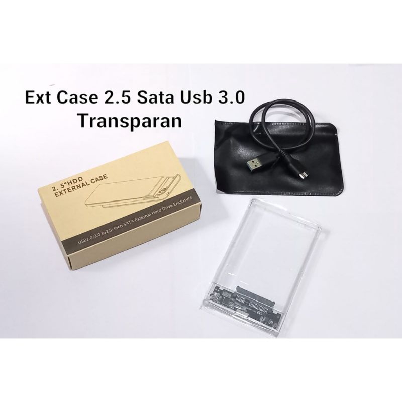 Enclosure HDD SSD 2.5&quot; Eksternal USB 3.0 Transparan