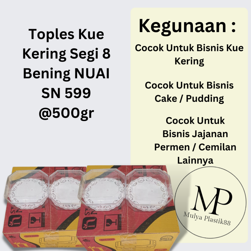 TOPLES KUE Segi 8 Bening NUAI SN 599 @500gr