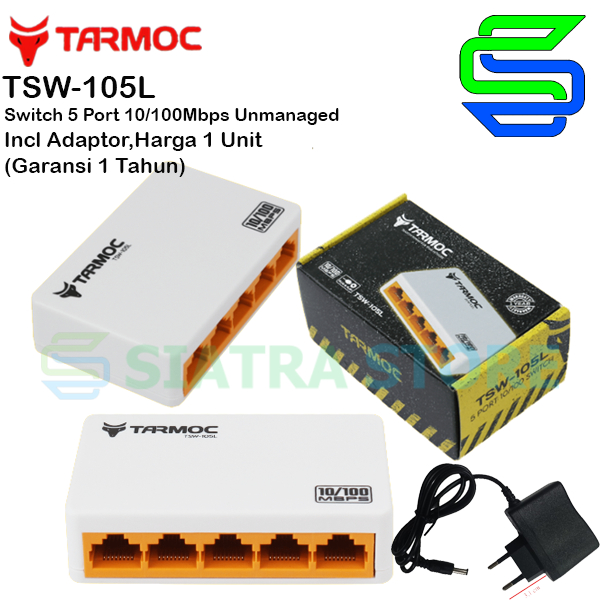 Tarmoc TSW-105L Switch Unmanage 5 port 10/100Mbps Plastic Case