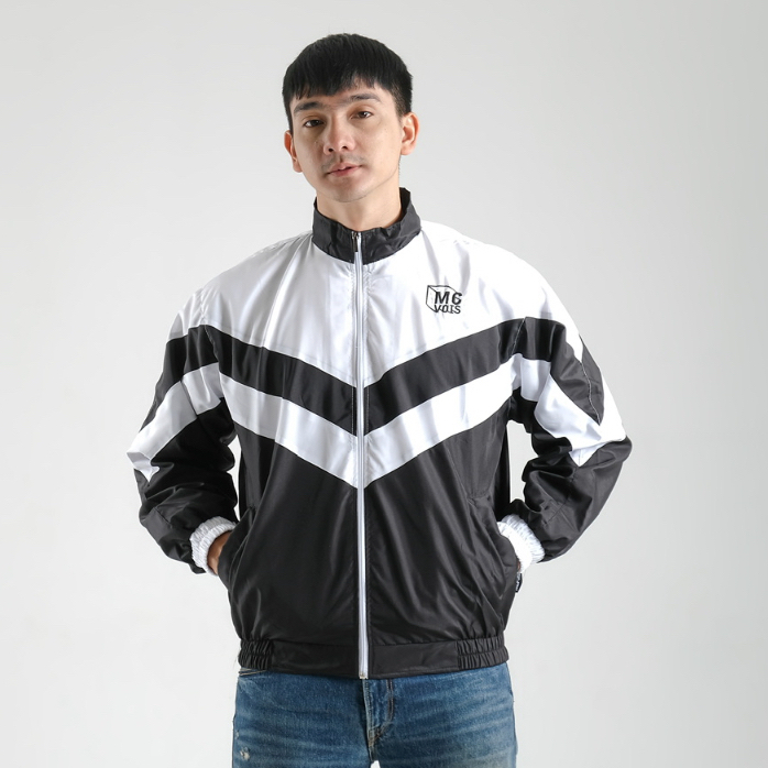 Mcvois Jaket Retro Pria Wanita Jacket Sport Hitam