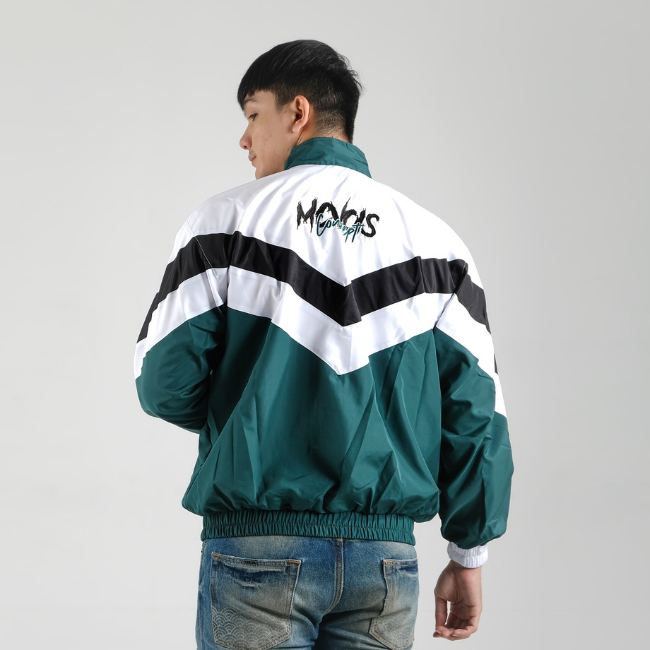 Mcvois Jaket Retro Pria Wanita Jacket Sport Hijau