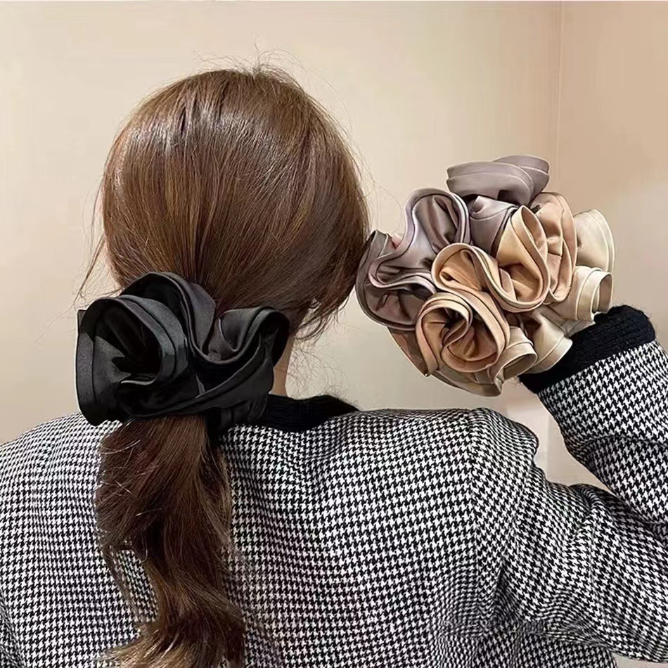 French Scrunchies Set 2pcs ukuran JUMBO - Kunciran ikat rambut elegan - Premium Quality