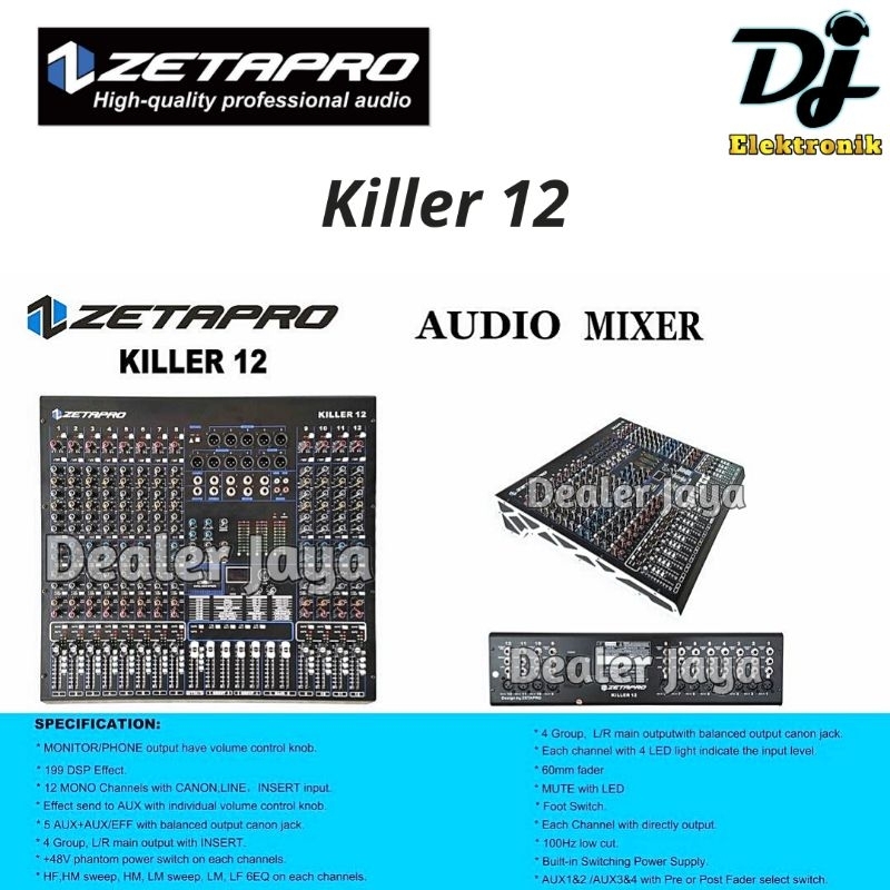 Mixer Analog Zetapro KILLER 12 / KILLER12 - 12 channel