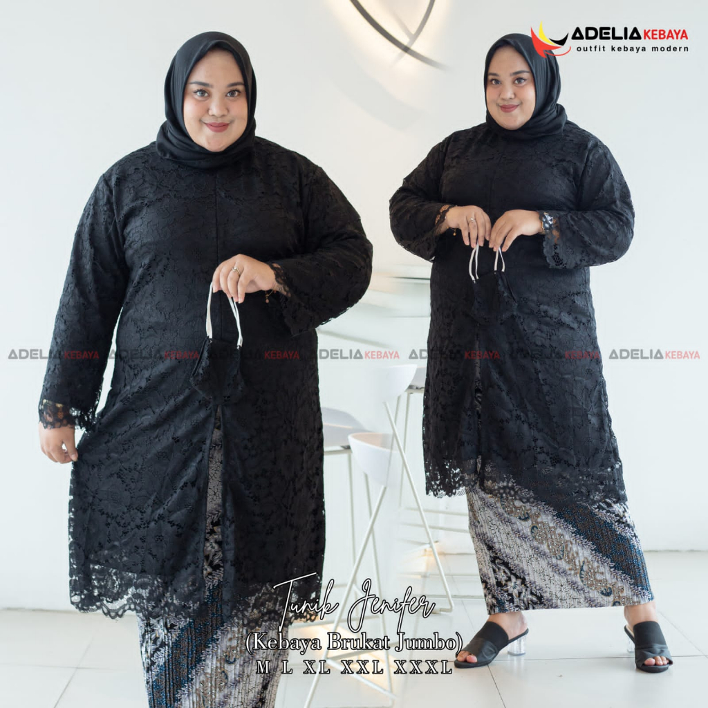 ( COD ) JUMBO - Setelan kebaya tunik jenifer jumbo - kebaya modern - outfit kekinian - bahan brukat berkualitas terbaik - pakaian kondangan, wisuda, baju nikahan, akad dan pesta keluarga