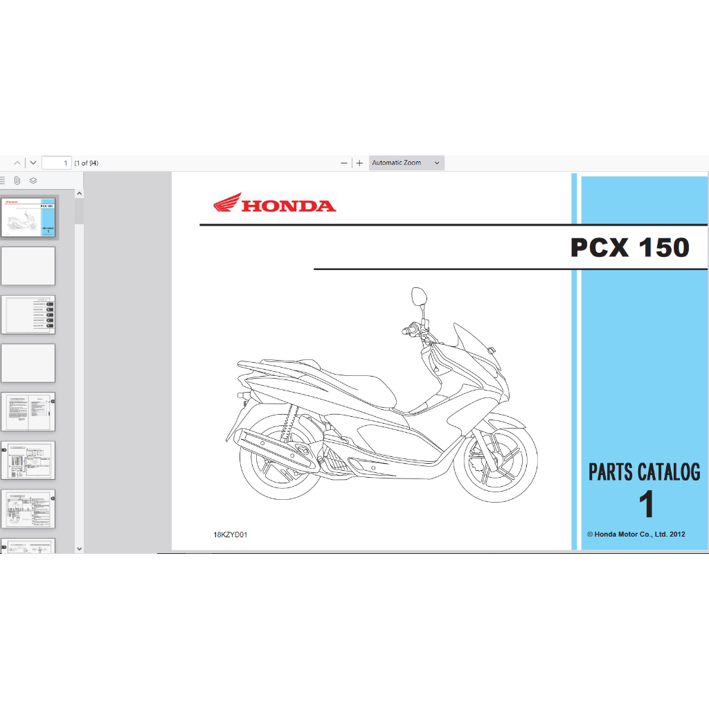 motor Honda-PCX-150 Buku Parts Catalogue Copian Honda Katalog-Suku-Cadang-Honda-PCX-150