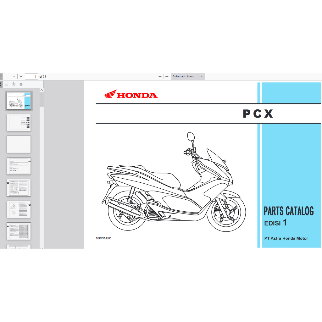 motor Honda-PCX-125 Buku Parts Catalogue Copian Honda Katalog-Suku-Cadang-Honda-PCX-125