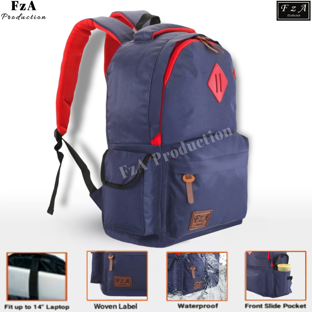 FzA Official -Tas Ransel anak laki laki - Tas Ransel Anak Sekolah - Tas Ransel Sekolah anak laki-laki anak perempuan Backpack Sekolah Anak [ High Quality ] - Navy Kids FREEE Tas Slempang