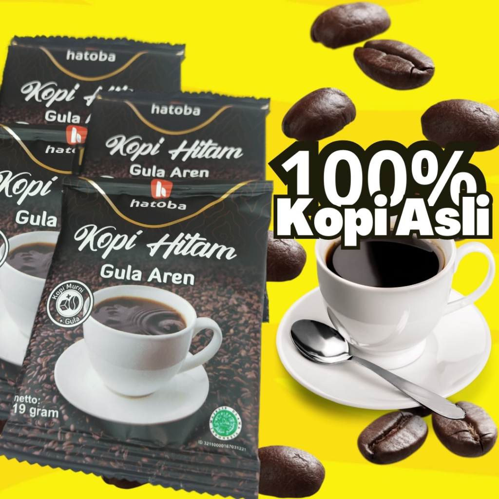 

100% Kopi Murni, Kopi Gula Aren Siap Seduh Kopi Robusta Instan dan Gula Aren Hatoba