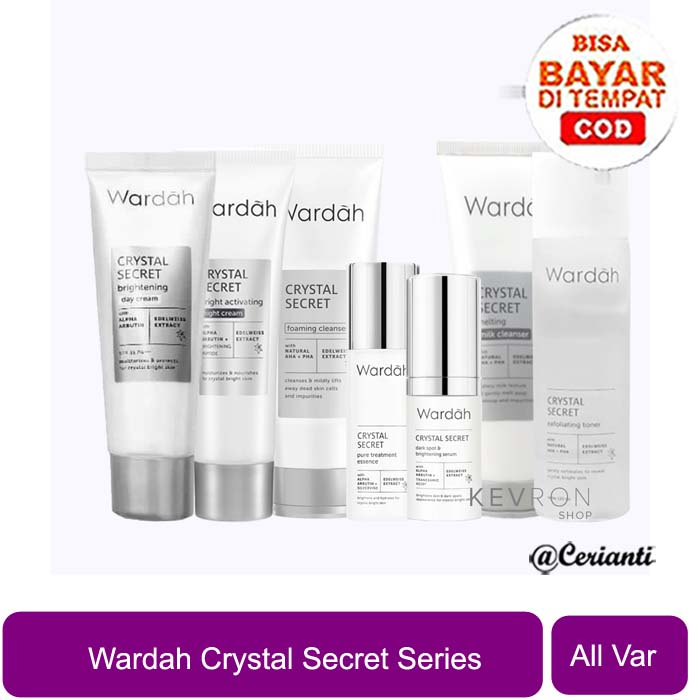 WARDAH White Crystal Secret Series | Day Night Eye Cream Brightening Essence Mask Scrub_Cerianti