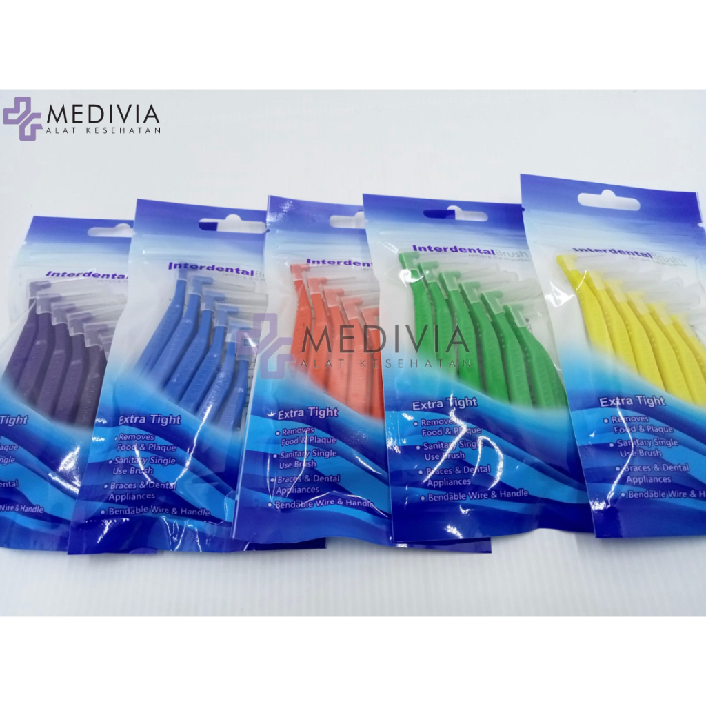 INTERDENTAL BRUSH SIKU BENGKOK 1 PACK ISI 10/ SIKAT CELAH GIGI/ SIKAT BEHEL GIGI/ SIKAT BRACES ORTHO