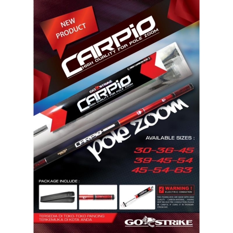 Joran Tegek Strike 2 Go Strike Carpio Pole Zoom Pilih Ukuran
