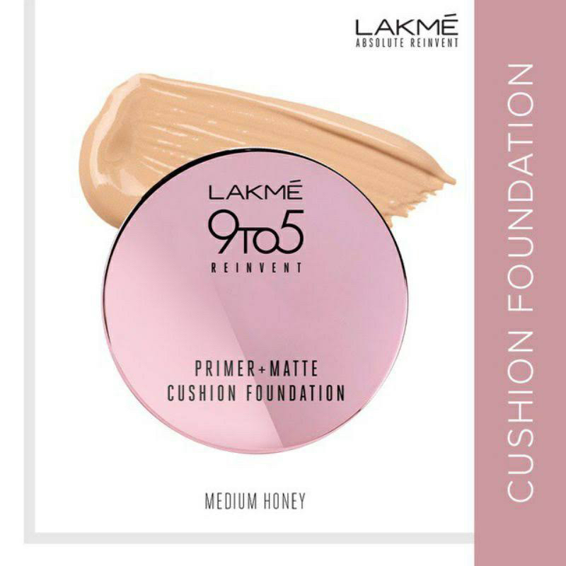 LAKME MAKEUP 9to5 Reinvent Primer + Matte CUSHION Foundation (03 Medium Honey)