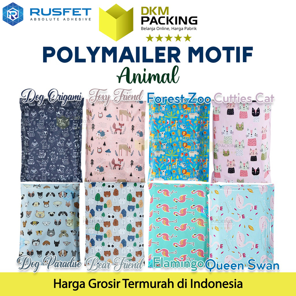 

Polymailer Motif ANIMAL Amplop Plastik Hewan Packing Online Polimailer PREMIUM SATUAN