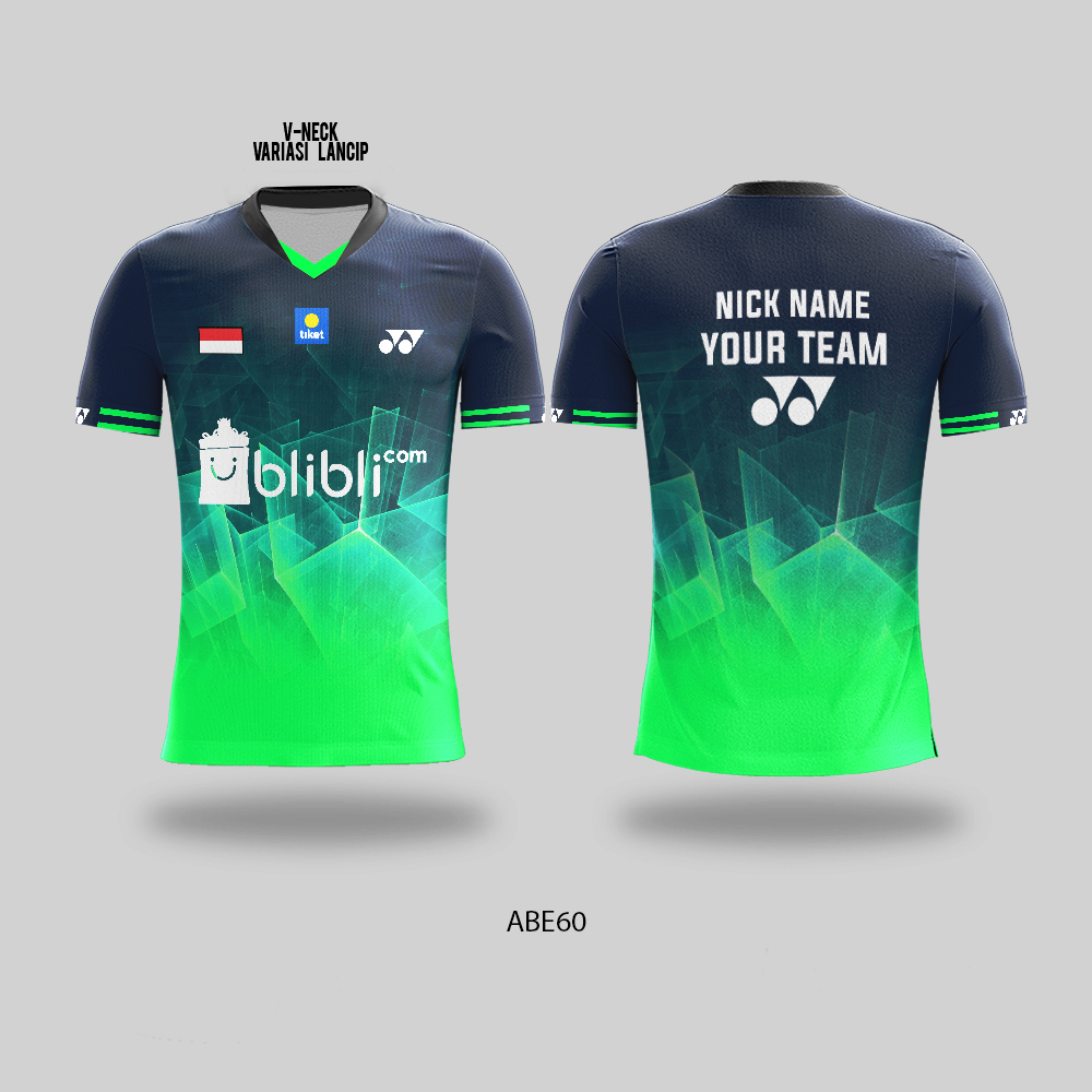 Kaos Jersey Badminton Bulutangkis Custom Design ABE60