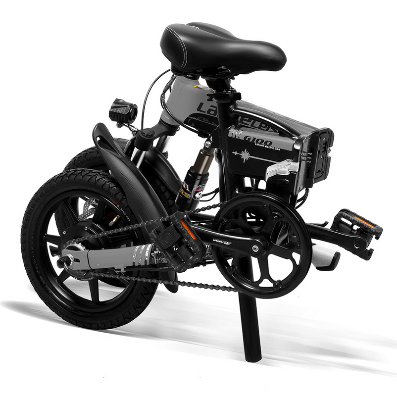 Lankeleisi Sepeda Listrik Lipat Folding Bike Moped 36V 8.7AH - G100 - Black/Gray