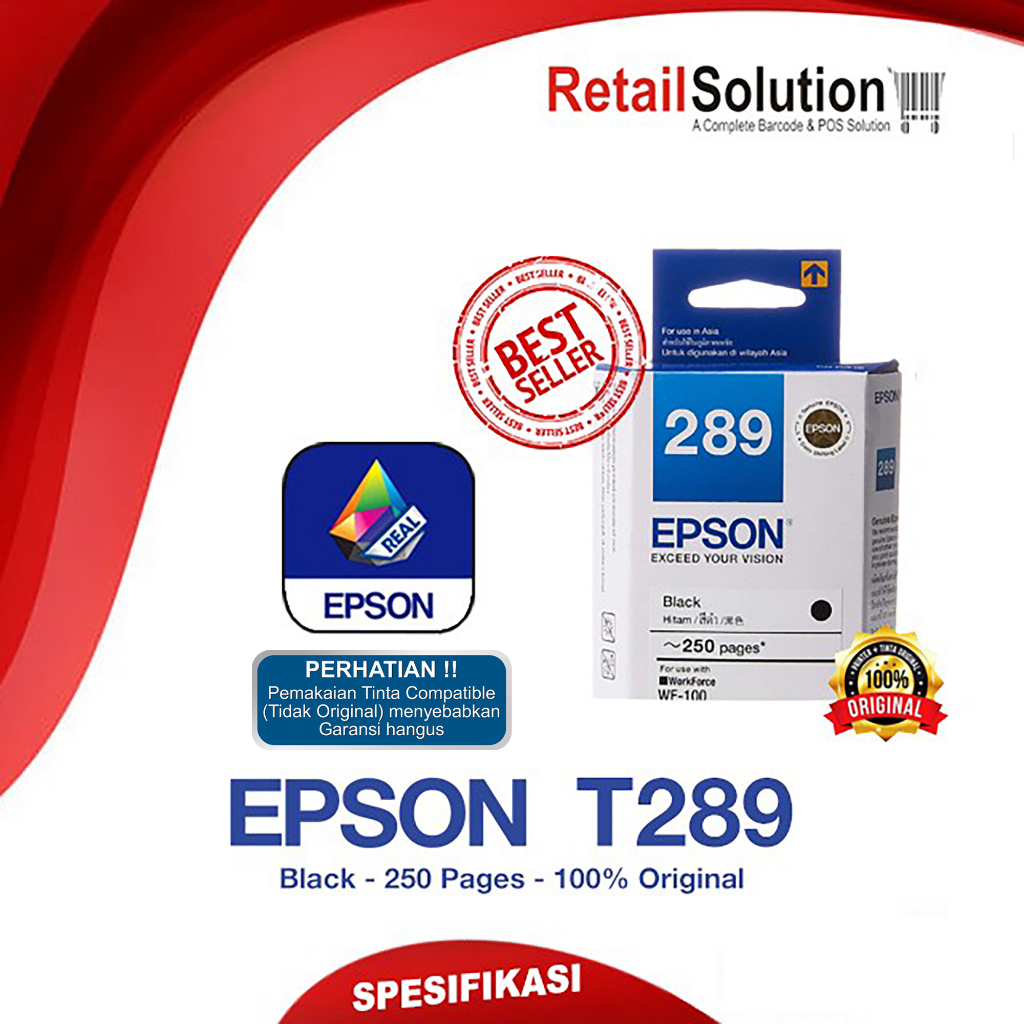 Original Cartridge Tinta Epson WF100 WF-100 - T289 T290 289 290