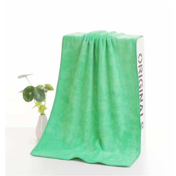 TBOSS [80X150cm] Handuk Mandi Extra Besar Dewasa Handuk Polos Serat Air Microfiber-Hijau 70X140cm