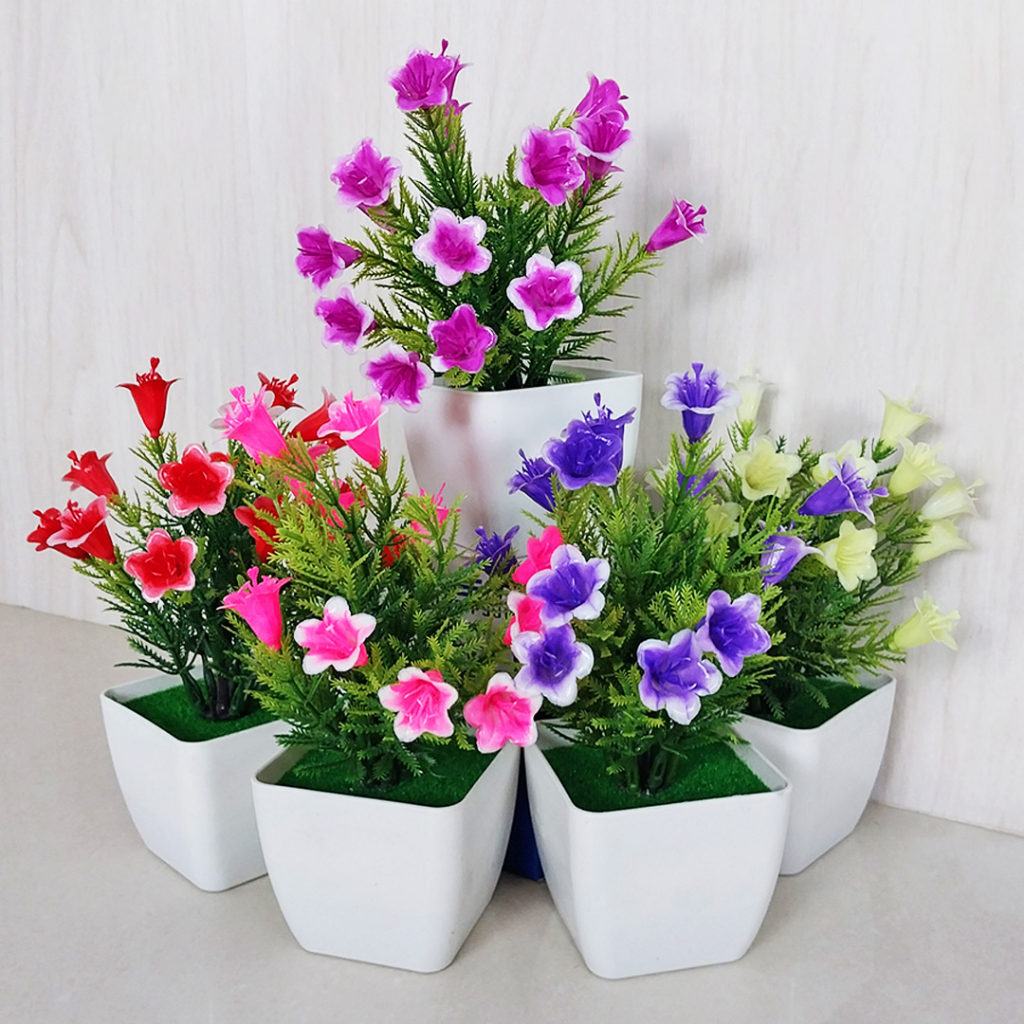 Bunga Hias Plastik Bunga Hiasan Ruang Rumah Bunga Hias Mini Palsu Artificial Flowers Pot Tanaman Bunga Hias PBP10